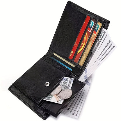 Men'S Short Horizontal Vintage Wallet with Embossed Design And Eagle Coin Pouch
