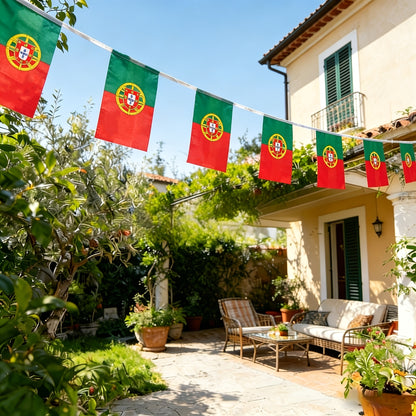 Portugal String Flags Banner 6m Durable Polyester 20 Flags
