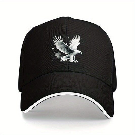 Unisex Retro Dad Hat with Eagle Print - Lightweight, Breathable