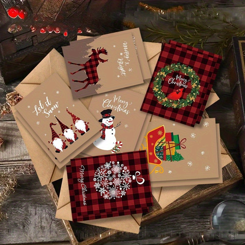 12pcs Christmas Cards with Envelopes - Festive Holiday Greeting Card Set - Blank Inside for Personal Messages - Perfect for Family, Friends, Secret Santa & New Year Celebrations, Christmas Cards For Family