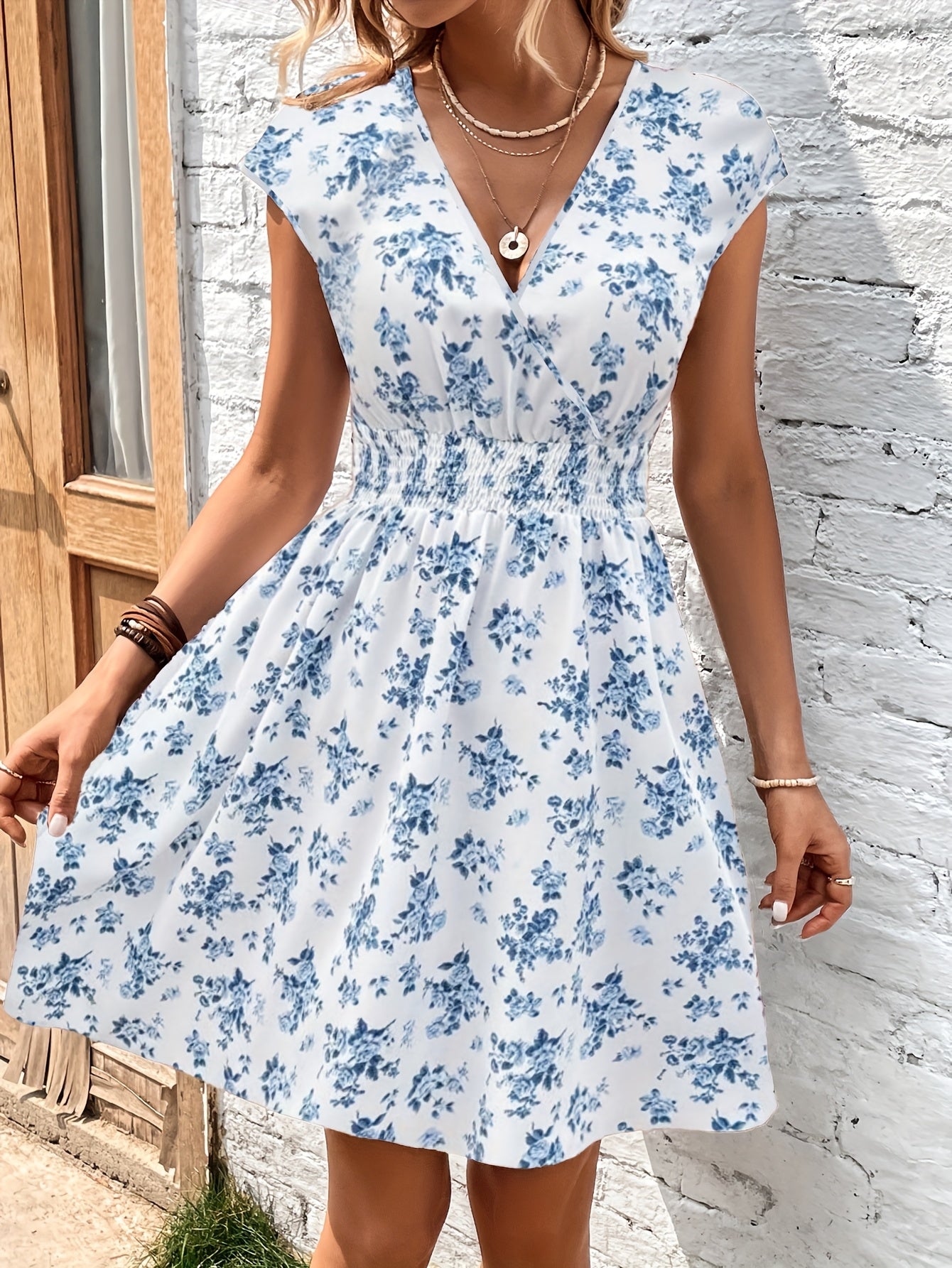 Women's Elegant Floral A-Line Dress for Spring & Summer