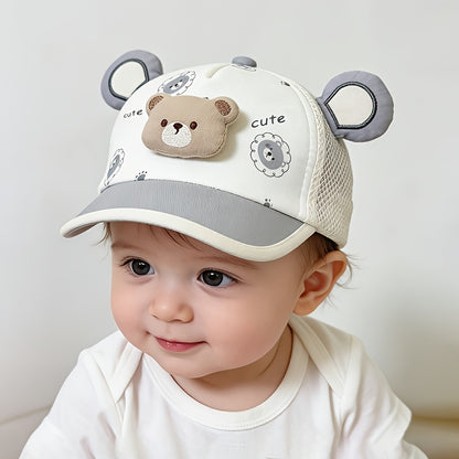 Baby Baseball Cap with Bear Pattern for Spring & Summer