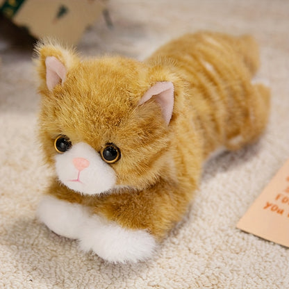 Premium Stuffed Animal Plush Toy Realistic Cat Plush Animals Cute Kitten Plushies Toy Gifts for Boys and Girls