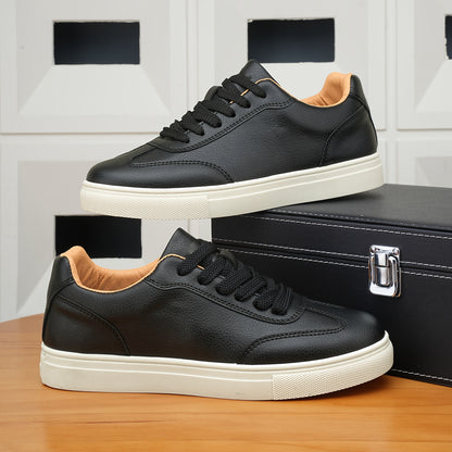 Men's Casual Lace-Up Sneakers in Classic Solid Colors