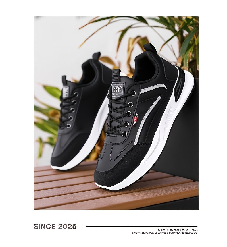 Men's Plus Size Walking Shoes, Skate Shoes, Breathable Trail Running Shoes, Travel Shoes, Trendy Versatile Low-Top Casual Sports Shoes, Fashion Sneakers, Black Knit Mesh Shoes for Spring, Summer, Autumn, All Seasons - ayq