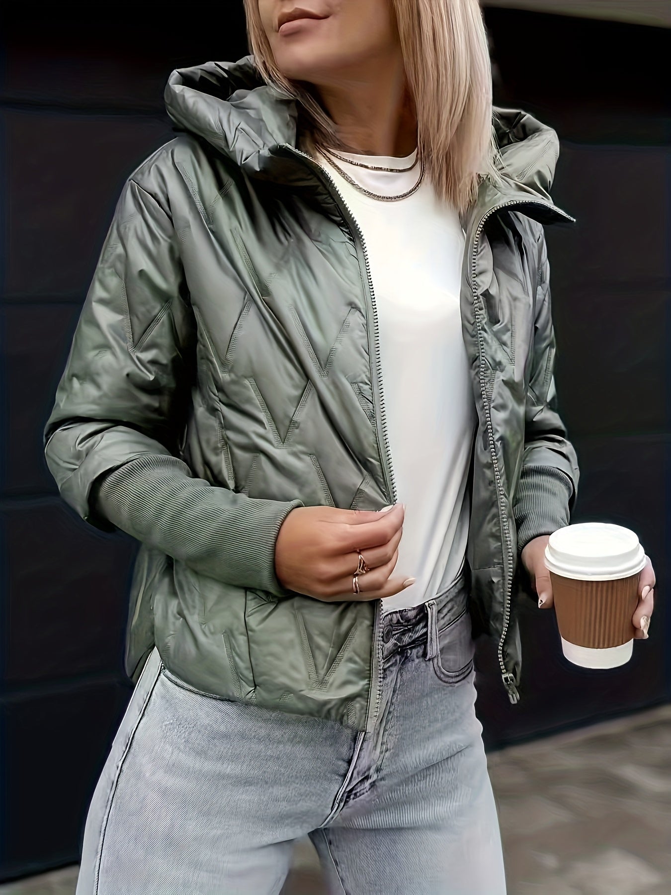 Women'S Lightweight Hooded Zip-Up Jacket - Casual Long Sleeve, Solid Color, Warm & Stylish for Fall/Winter, Perfect for Casual Attire, Casual Winter Wear | Hooded Zipper Jacket | Zippered Jacket
