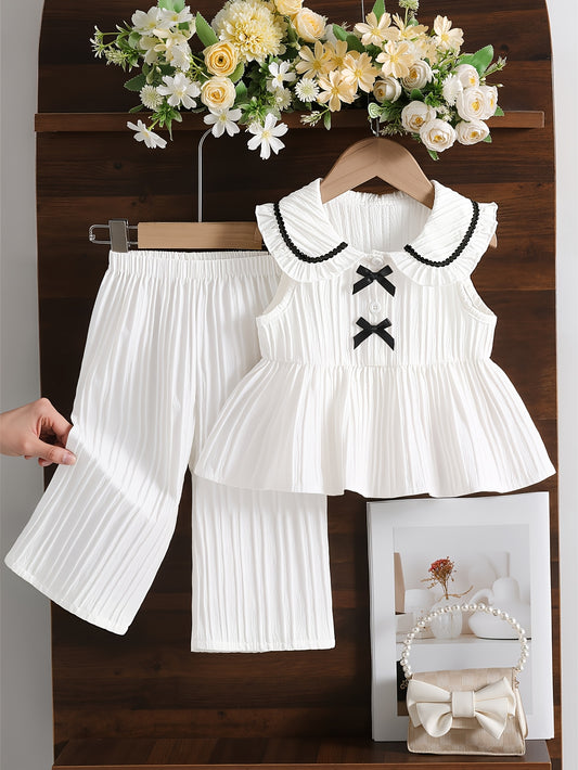 Girls' Sweet Summer Sleeveless Top & Long Pants Set