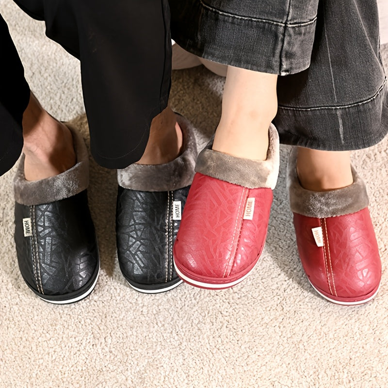 Men's Oversized Plush Winter Slippers Soft Warm Indoor Shoes