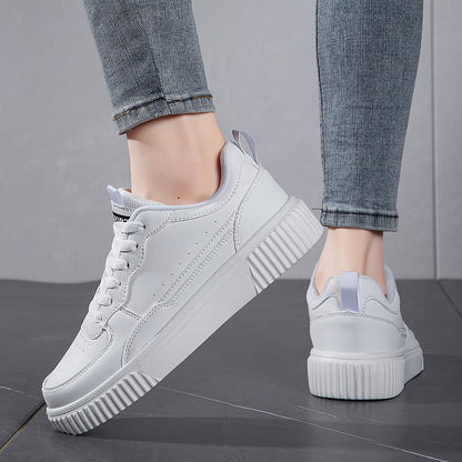 Women's White Sneakers with Color Accents, Soft Insole, Breathable
