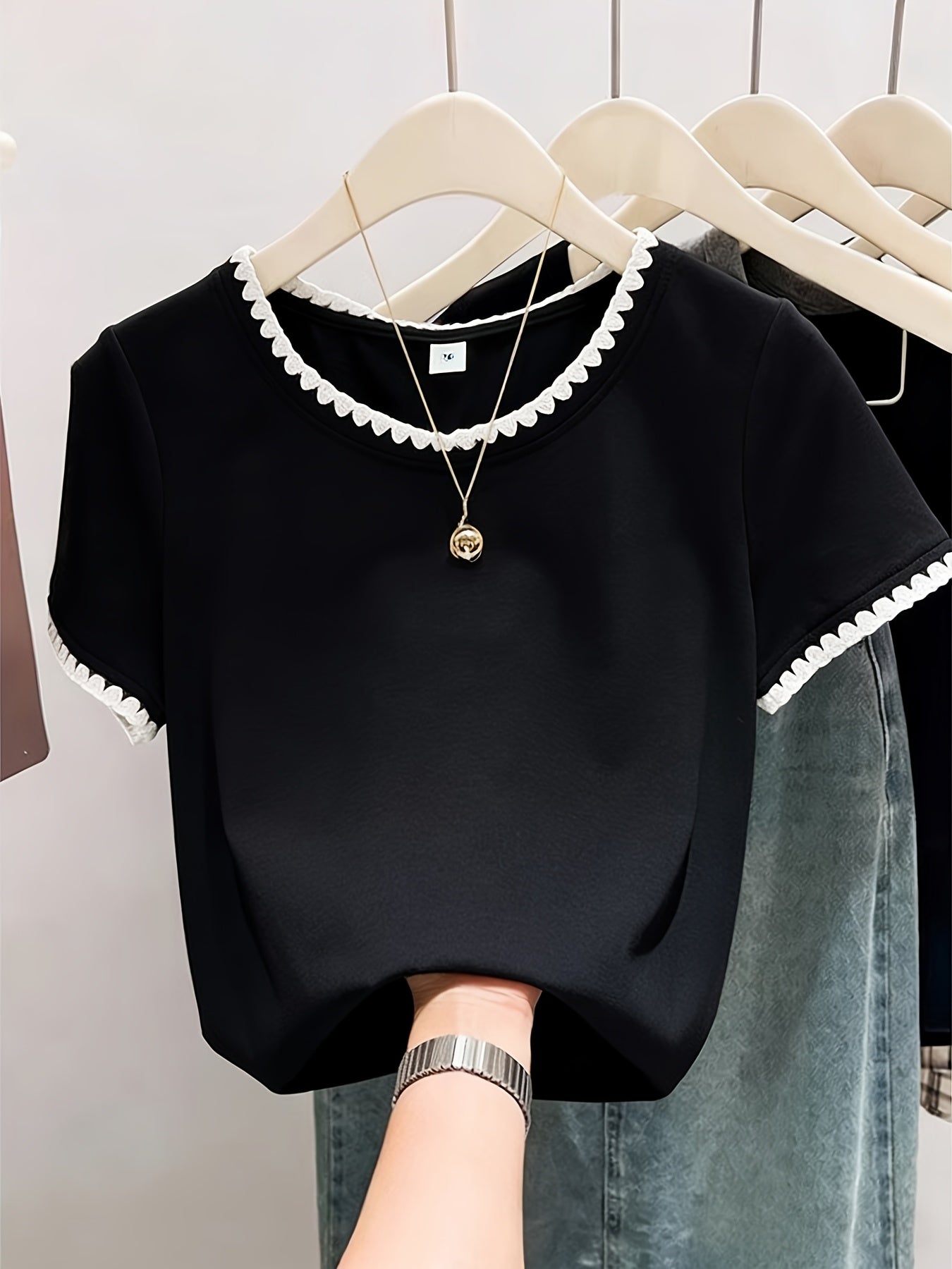 Women's Summer Cotton Crew Neck Short Sleeve T-Shirt