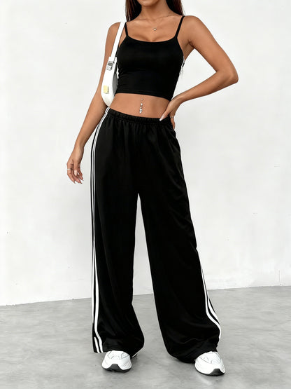 Women’s Casual Sporty Camisole & Wide-Leg Pants Set