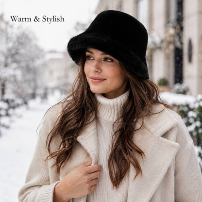 Women's Soft Warm Outdoor Bucket Hat for Fall Winter