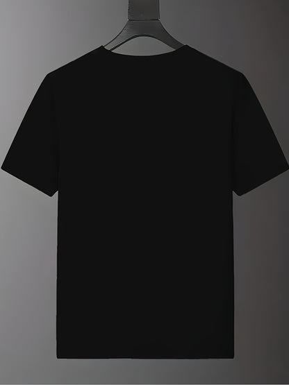 2025 New Men'S Casual Short Sleeve T-Shirt - "EMPRIO" Print, Black with White Lettering, Lightweight  Breathable Fabric, Perfect for Summer Beach Outings  Outdoor Adventures, Beach T Shirt