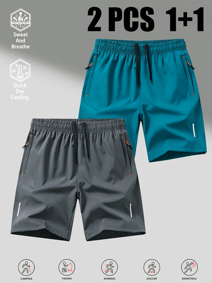 Men's Quick-Dry Casual Shorts 2-Pack for Summer Sports