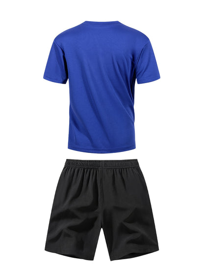 Boys' Quick-Dry Summer Shirt & Shorts Set with Reflective Strips