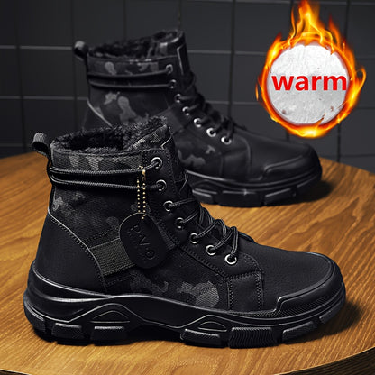 Men'S Extreme Cold Weather Snow Boots - Thermal Insulated Winter Hiking Boots with Lace-Up Closure, Non-Slip PVC Outsole - / Tan Camo - for Ice, Snow, Hunting, Camping - Durable Synthetic Upper - All-Day Warmth for Outdoor Ad