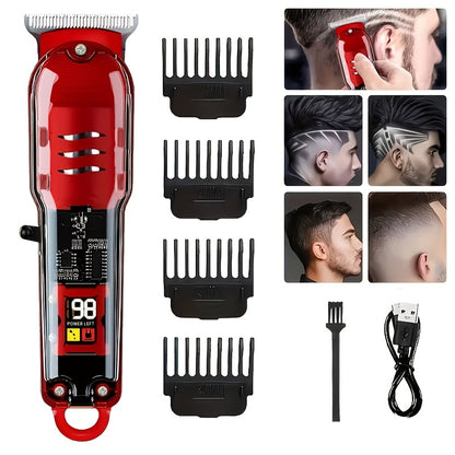FEIYBA Professional Hair Clipper for Men and Women | Rechargeable Barber Grade Trimmer with Multiple Limit Combs, Ideal for Salon, Travel, Shaving, Haircutting, Trimming Body Hair, Oil Head Electric Thruster, Digital Display, - ayq