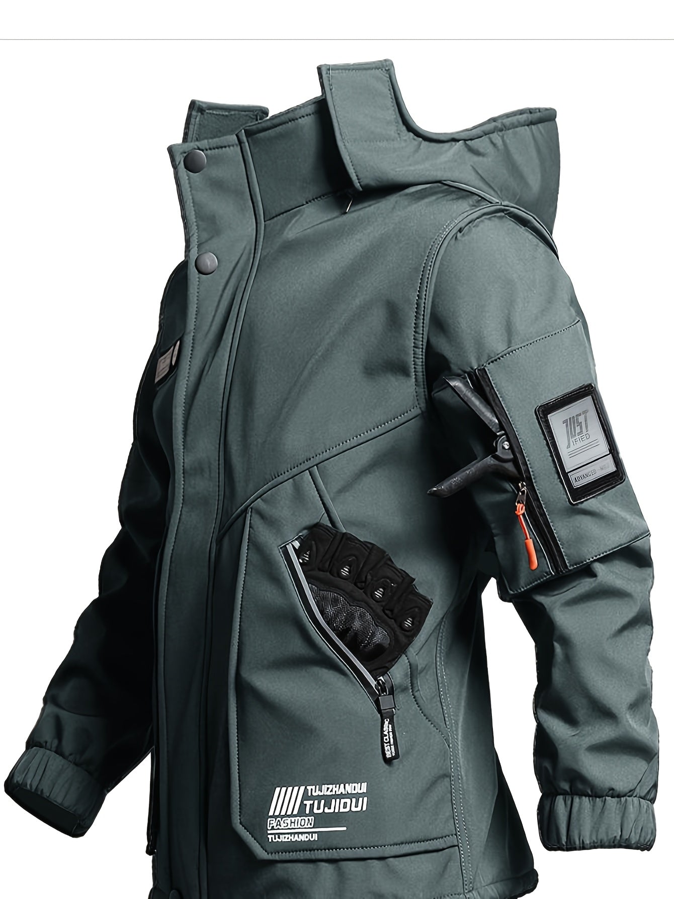 Men's Warm Fleece Casual Jacket and Pants Set for Winter