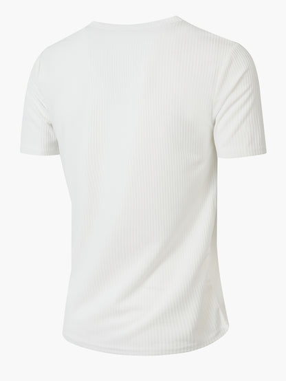 Men's Slim V-Neck Casual Short Sleeve T-Shirt for Summer