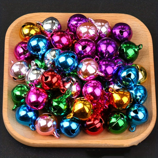 100 PCS, 6mm-10mm Festive Christmas Jingle Bells - Perfect for DIY Jewelry and Holiday Decorations