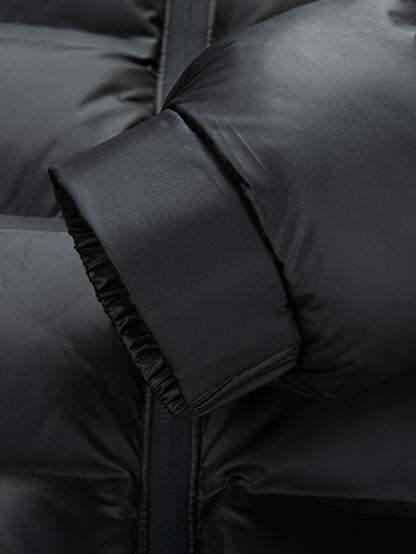 Men'S Heavyweight Winter Jacket - Thermal Insulated Coat with Zipper Closure, Slim Fit Formal & Casual Outerwear in Dark Green/Blue, Polyester-Lined Cold Weather Jacket for Everyday & Special Occasions, Winter Coats, Seasonal