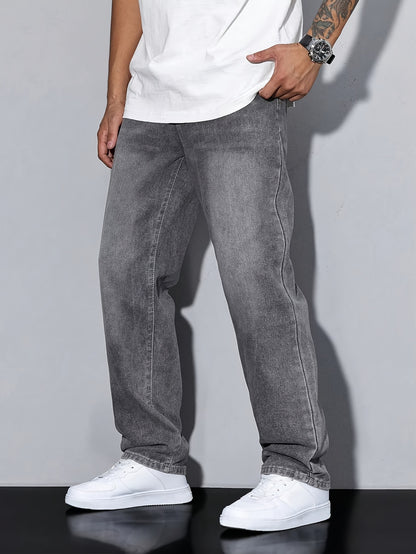 Teen Boys' Y2K Straight Leg Denim Jeans Mid Waist 2026 Fashion