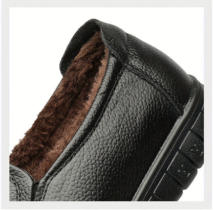 Men's Fuzz-lined Loafer Shoes, Comfy Non-slip Slip On Shoes, Men's Footwear, Fall And Winter