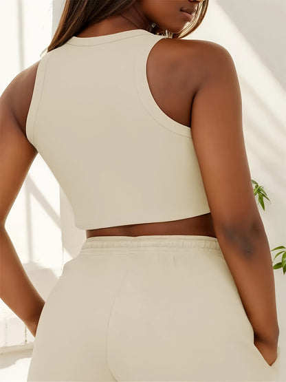 Women's Casual Two-Piece Set with English Print, Short Sleeve & Wide L