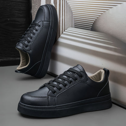 Men's Vintage Low-Top Casual Sneakers with PU Upper