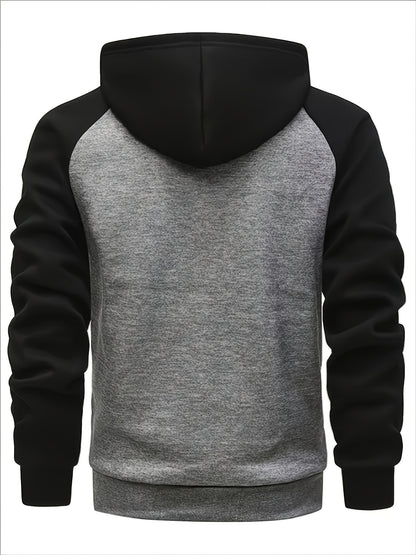 New Men's Colorful Loose Casual Sports Jacket, Zipper Hoodie for Outdoor Use, Simple Autumn Top