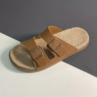 Men's Casual Outdoor Slip-On Sandals with Double Buckle
