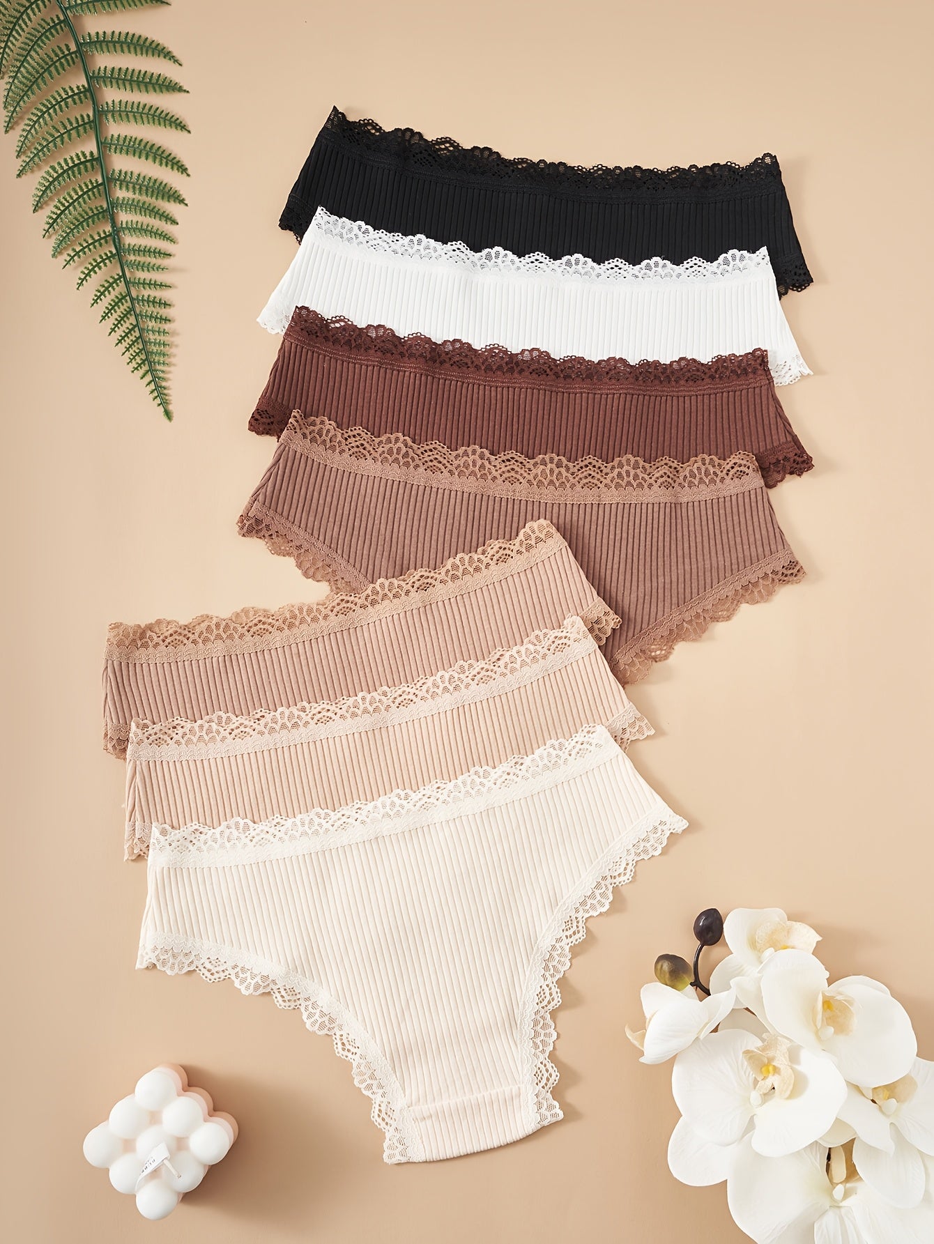 7-Pack Women's Cotton Briefs with Bow Detail in Earth Tones