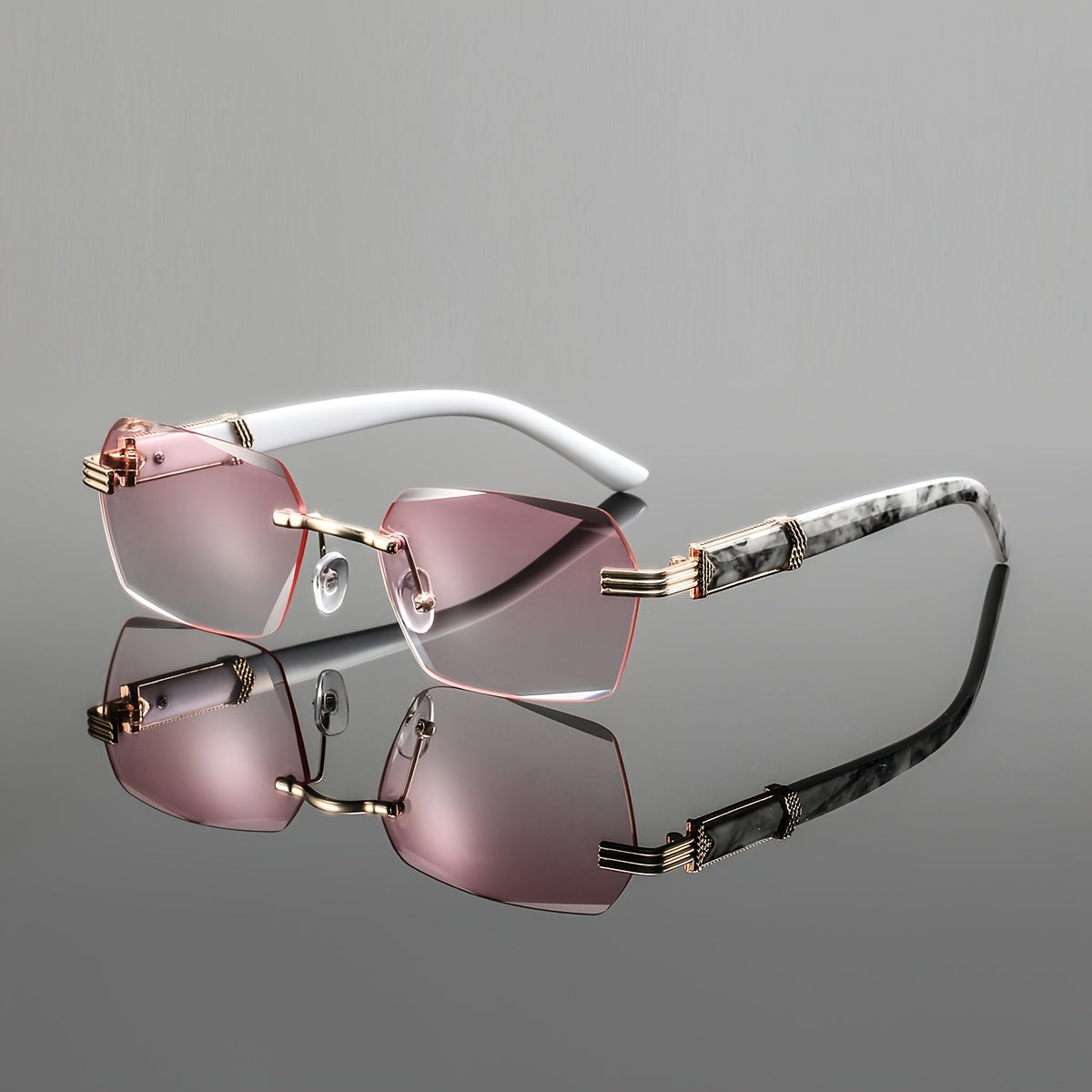 Men's Lightweight Metal Rimless Square Eyeglass Frames