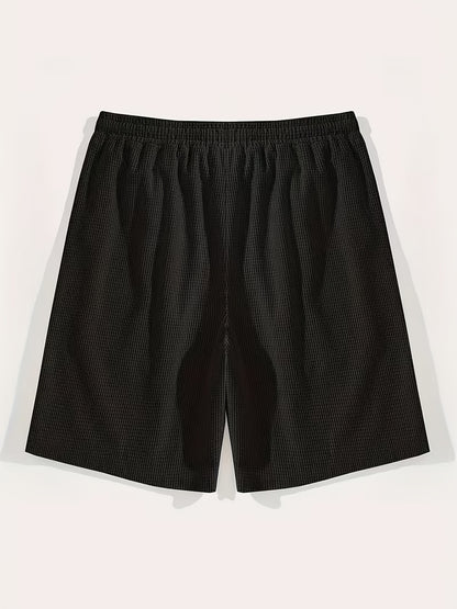 Men's Athletic Waffle Shorts with Drawstring Waist and Pockets