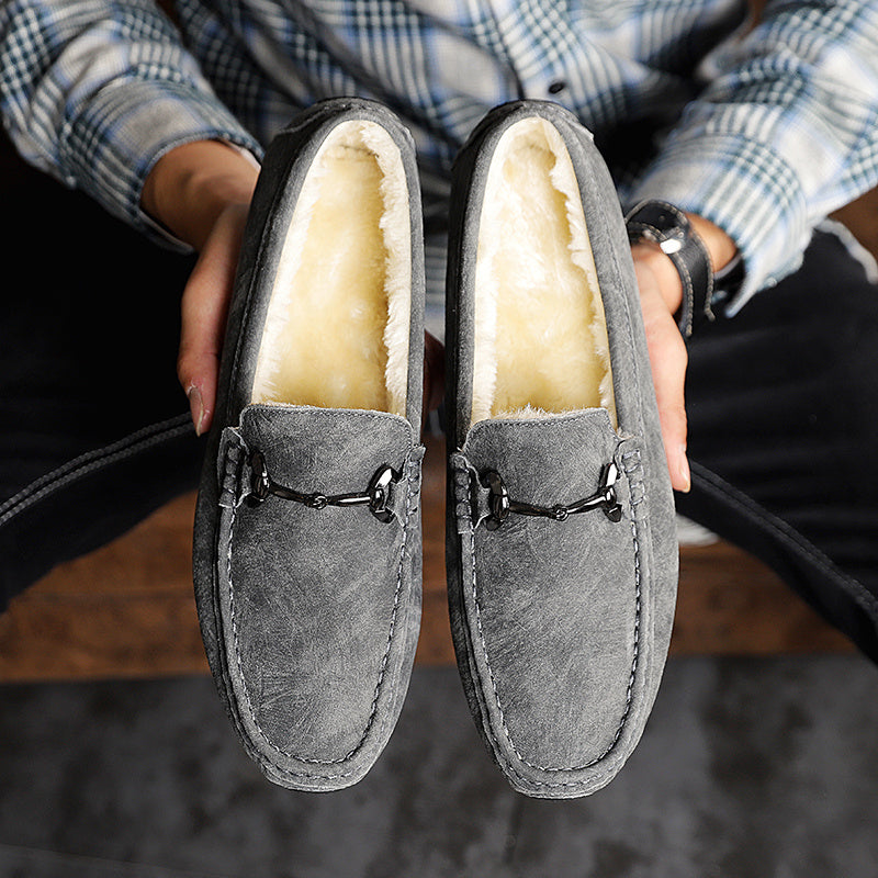 Men's Slip-On Business Casual Fleece-Lined Driving Shoes