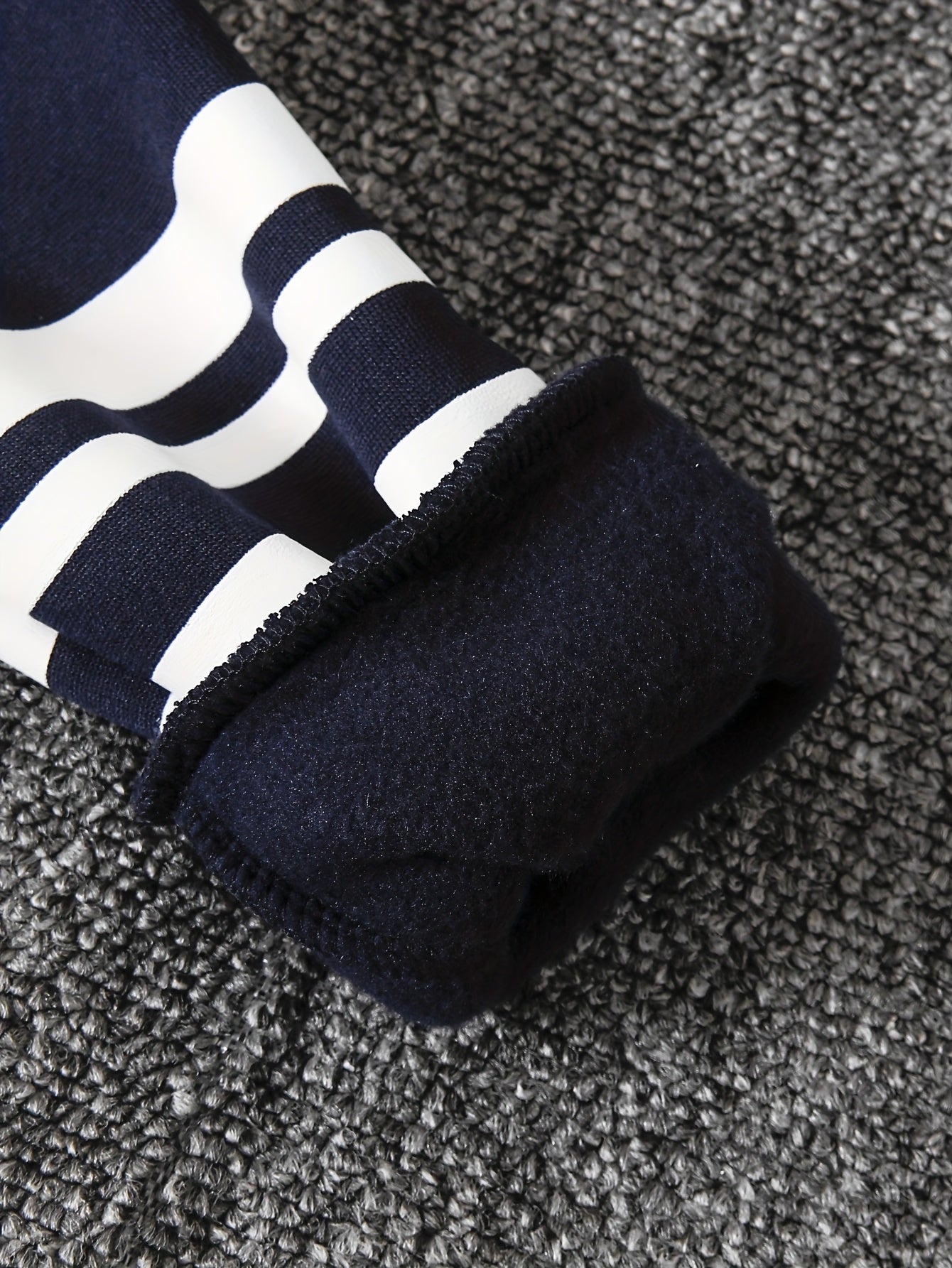 DONABEBE Boys' 2pcs Winter Hooded Jacket & Pants Set - Navy Blue/White Striped Full-Zip Thick Warm Outfit, Casual Playwear & Everyday Outfits for Boys, Easy Care, Perfect for Outdoor, Winter Jacket And Pants For Boys, Winter