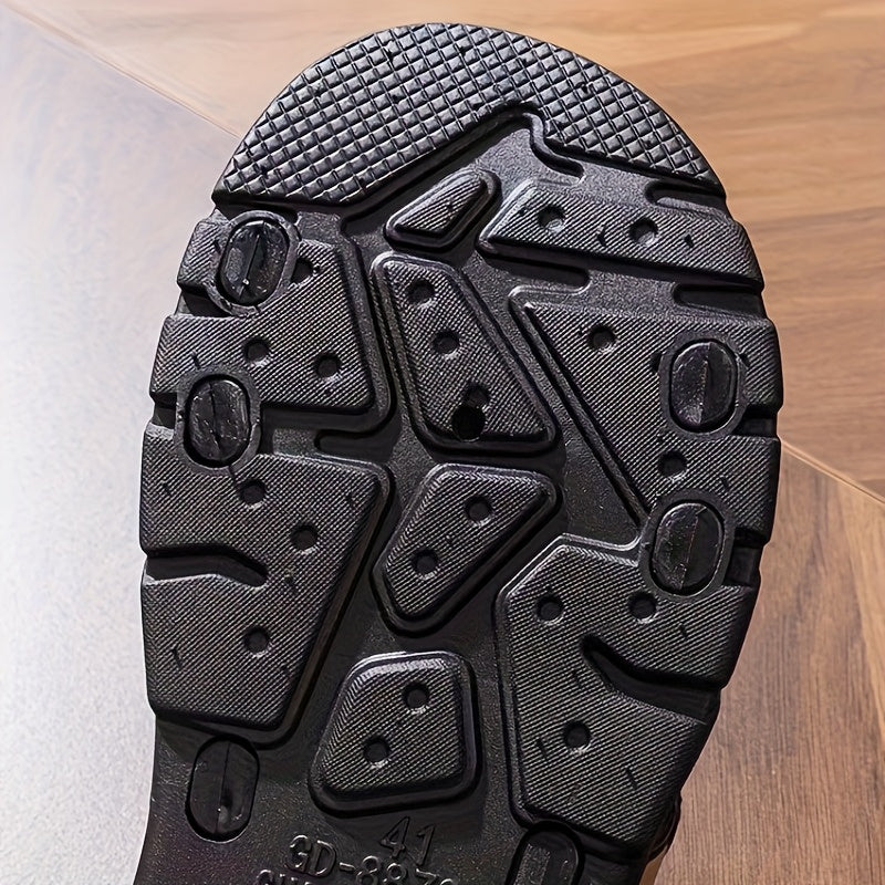 Men's Comfortable PU Slip-On Flat Slippers for Casual & Outdoor