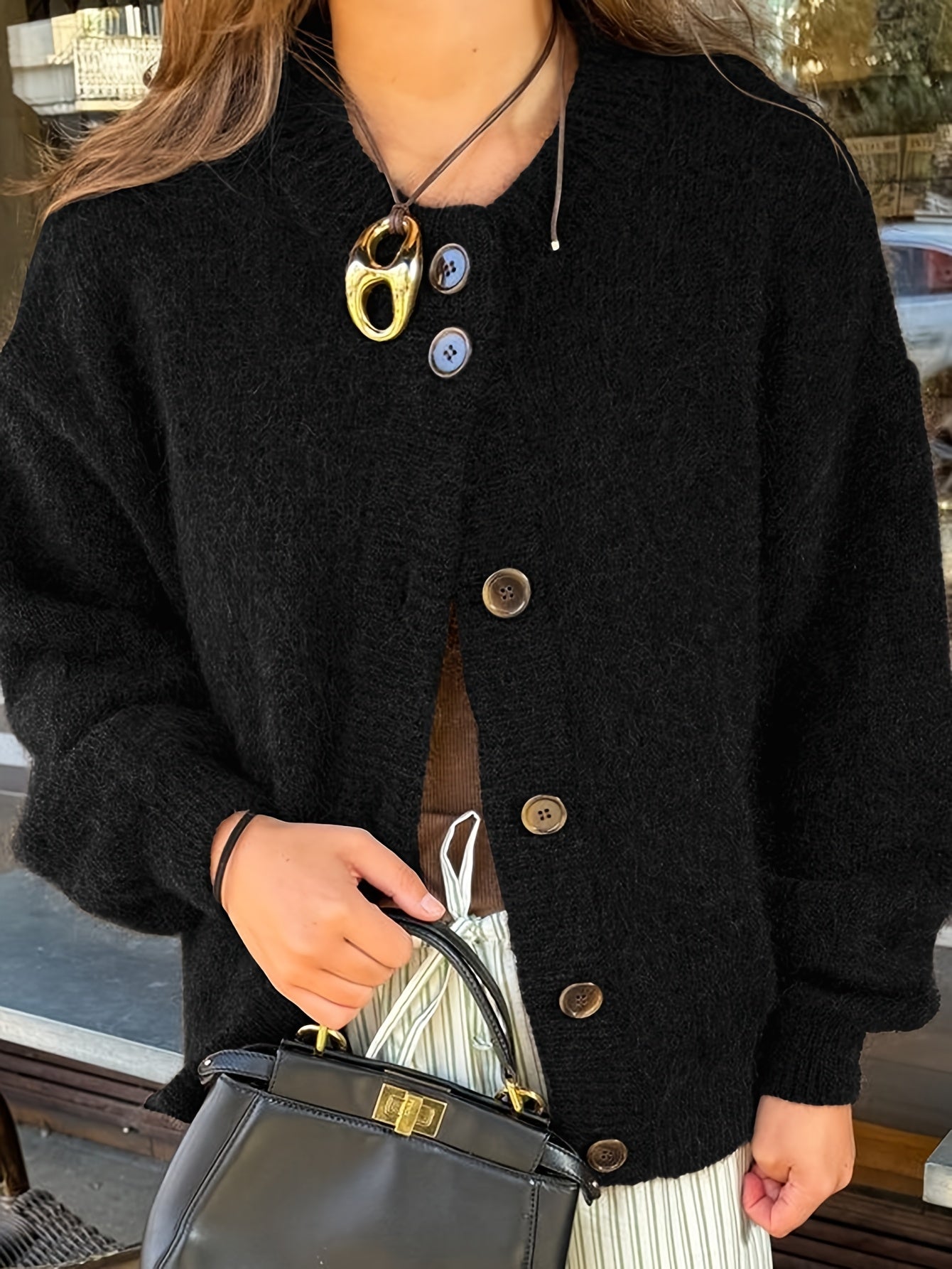 Women'S Vintage Sweater Coat - Soft Long Sleeve Cardigan with Button Front, Chic Office to Party Outerwear, Elegant Casual Outfits, Machine Washable Fall Winter Spring Jacket for Everyday &, Cute Sweaters