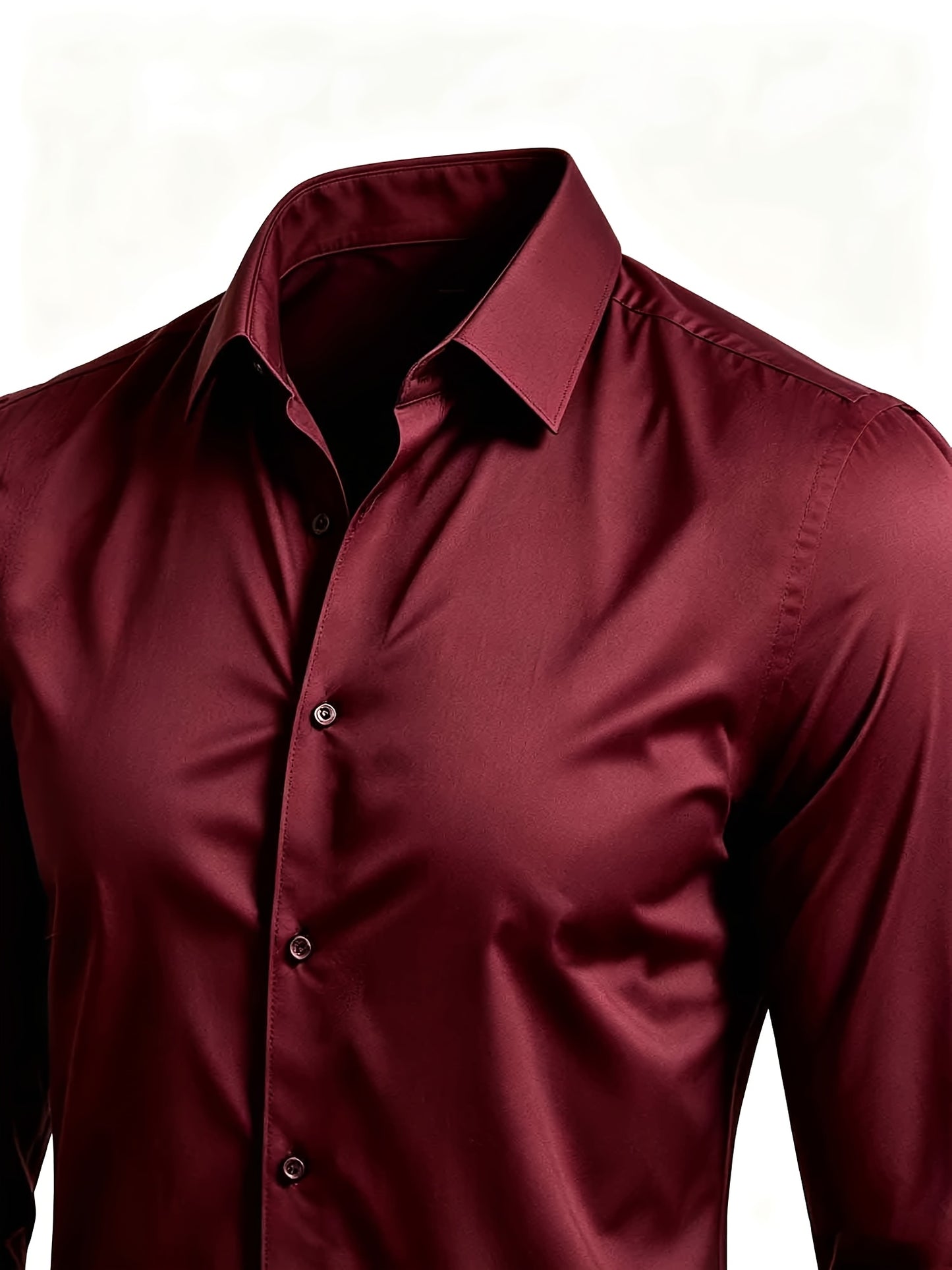 Men's Casual Long Sleeve Button-Up Solid Color Shirt