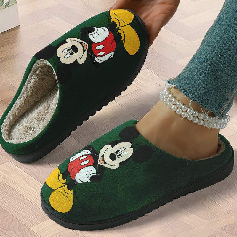 Unisex Plush Slippers, Ultra-Soft Thick Material, High-Quality Warm and Non-Slip! Classic Mickey Mouse Design, Perfect for Home or Bedroom Comfort, Cloud-Like Softness – Ideal Gift for Halloween, Christmas, New Year, and Bi