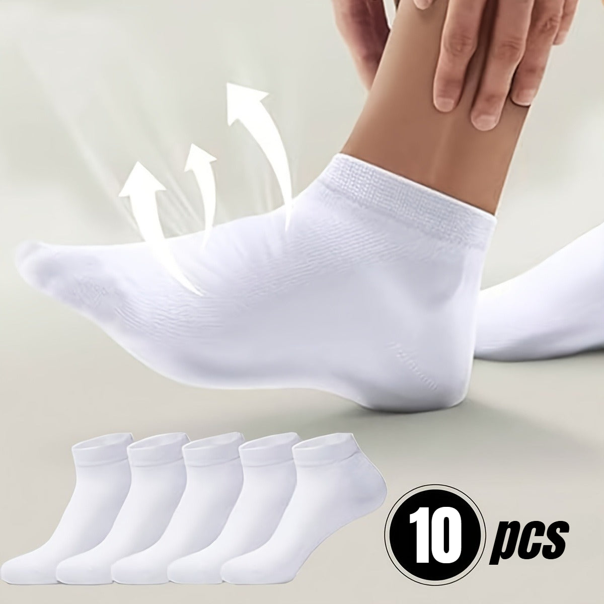 Unisex Breathable Seamless Socks 10-Pack - Lightweight All-Season