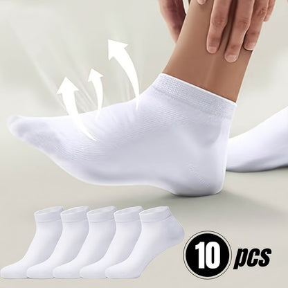 Unisex Breathable Seamless Socks 10-Pack - Lightweight All-Season
