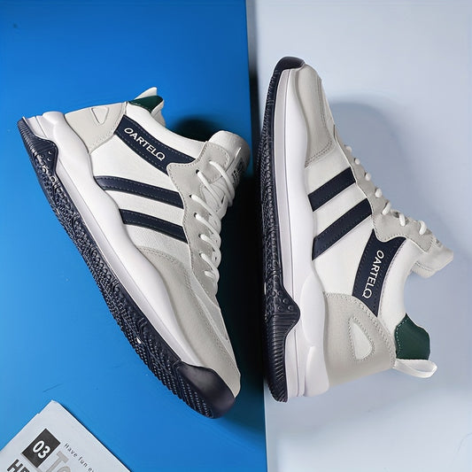 Men's Breathable Lace-Up Sneakers - Casual  Stylish, Versatile for All Seasons, Non-Slip Rubber Sole