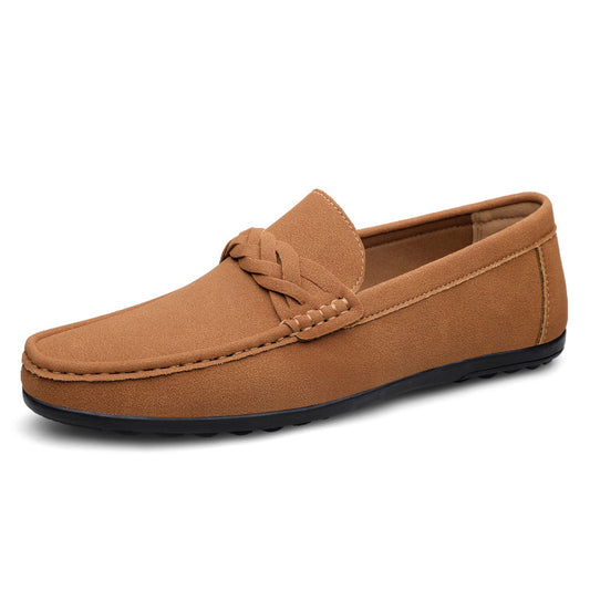 Plus Size Men's Casual Slip-On Loafers in Microfiber Leather