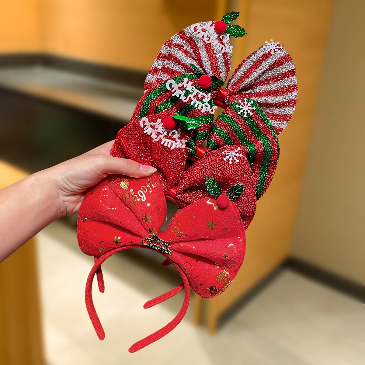 2/4pcs Women'S Christmas Bow Headbands, Sweet and Cute Style, Festive Hair Accessories for Holiday Parties, School Supplies, Autumn Decorations, Christmas Gifts, Christmas Ornaments