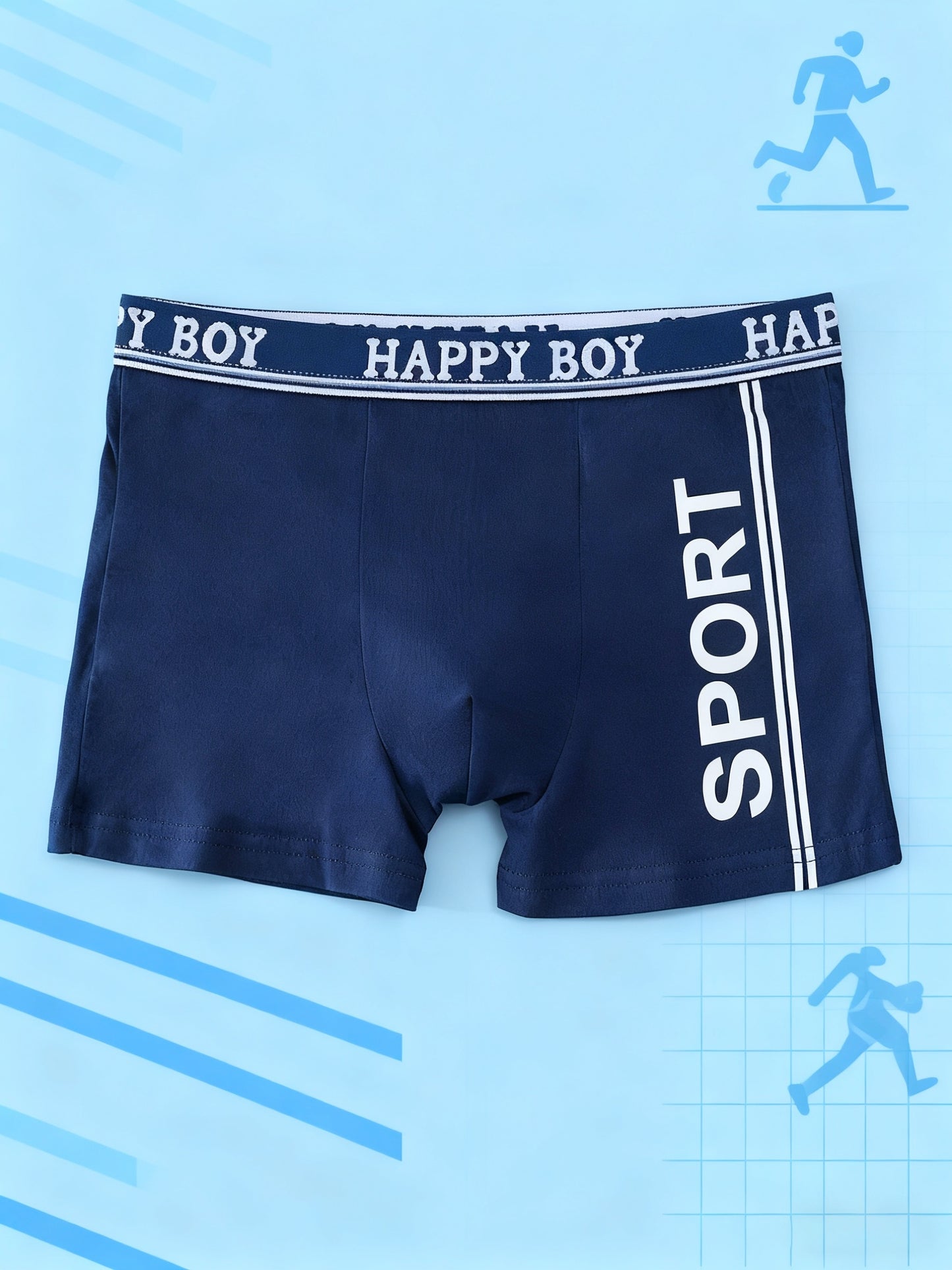 Boys' Soft Cotton Sports-Style Boxers Set of 4