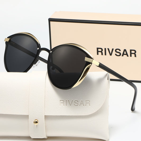 Unisex Cat Eye Polarized Sunglasses Lightweight Metal Frame