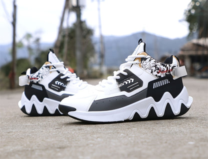 Men's High-Top Basketball Sneakers, Preppy Street Style, Solid Color with Cartoon  Stripes, All-Season Lace-Up Sports Shoes, Faux Upper, Fabric Inner, Rubber Sole, for Running, Hiking  Casual Wear, Outdoor Activities Shoes