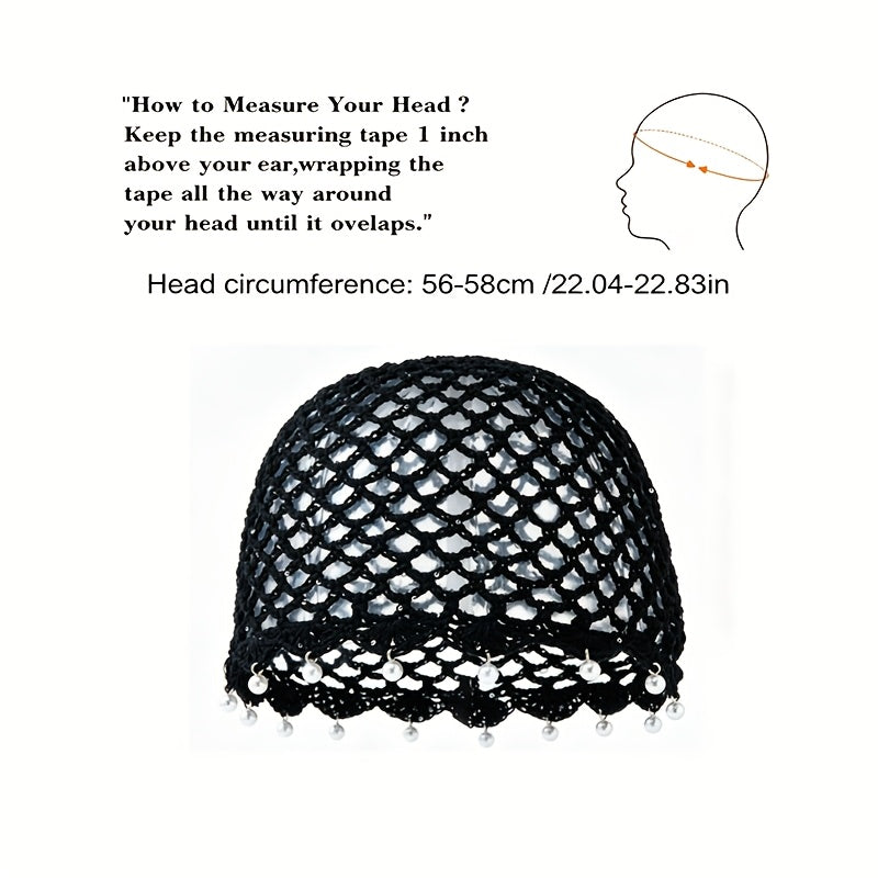Breathable Sequin Pearl Acrylic Hat for Valentines Day