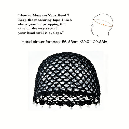 Breathable Sequin Pearl Acrylic Hat for Valentines Day